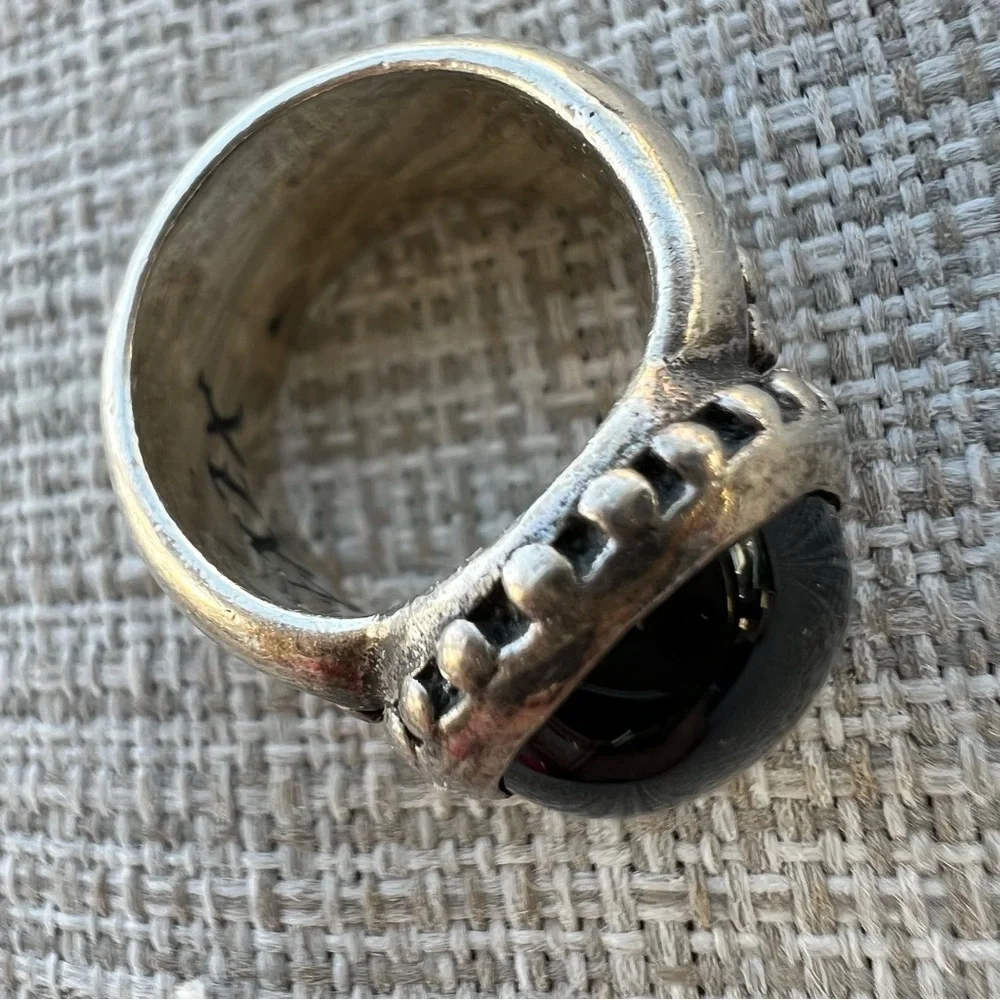 Exex Claudia Agudelo Sterling Silver Onyx Ring Sz 5